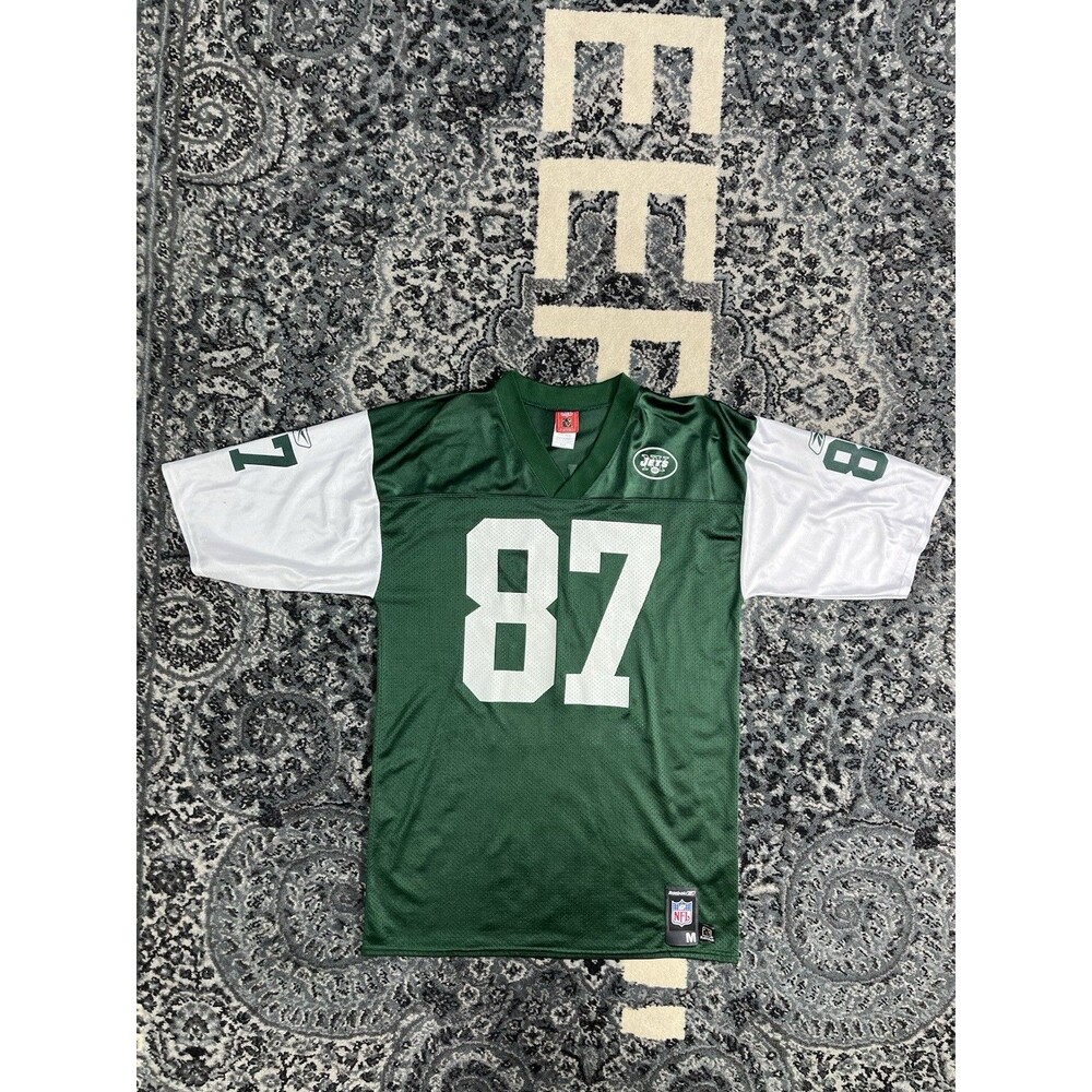 New York Jets Jersey Laveranues Coles Y2K Reebok Green Short Sleeve Men Medium